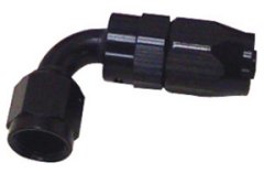 Oil Hose End -6 90 Deg Bend Uw 11 / 32"Id Hose 9 / 16-18 Thd Black Anodized MFG#R13163B