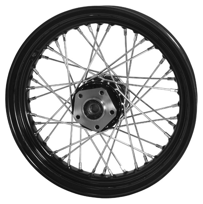 V-Factor 40 Spoke Wheel 16 X 3.00 Big Twin 73 / 84 Dual Flange 7 / 16 Hole Black Hub & Black Rim