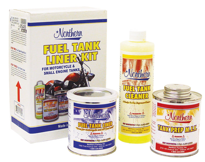 Fuel Tank Liner & Prep Kit 6 Gallon Coating Capacity 3 Part Cleans Preps & Seals