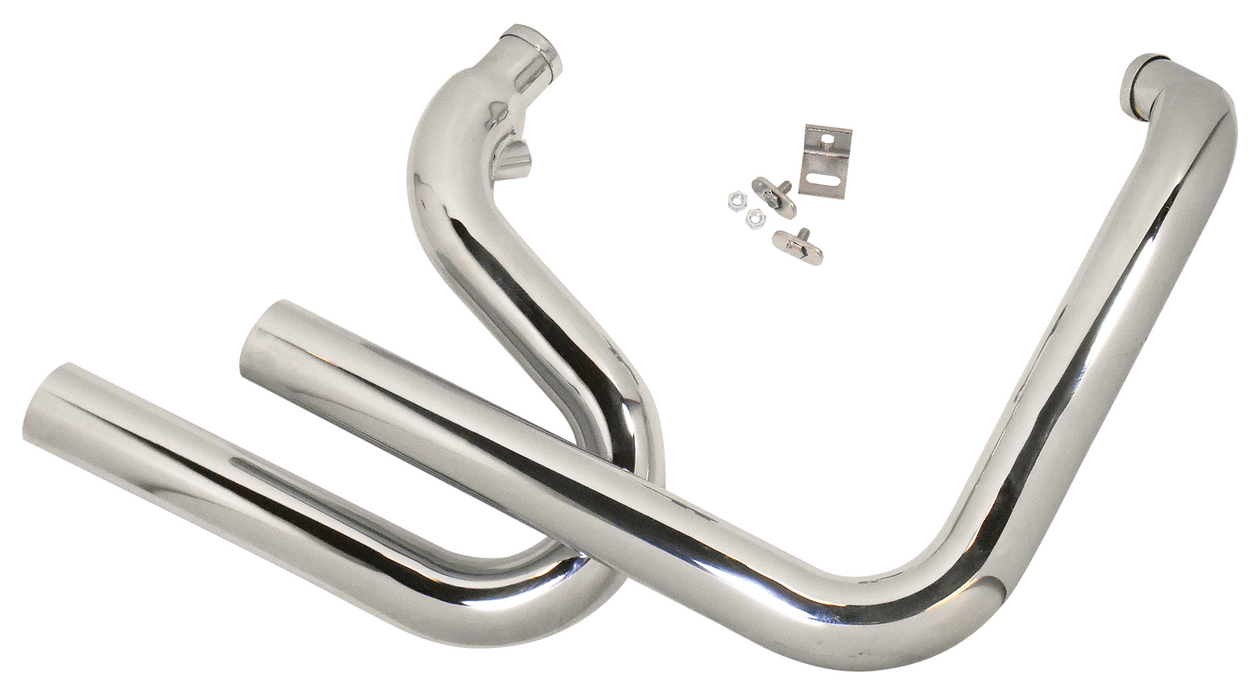 Exhaust Drag Pipes Top Fueler Fxst 1986 To 2006 2.25" Od With Chrome Hrwd