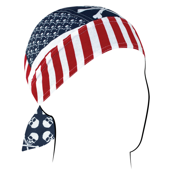 Flydanna Patriotic Skull 100% Cotton Zanheadgear Z537