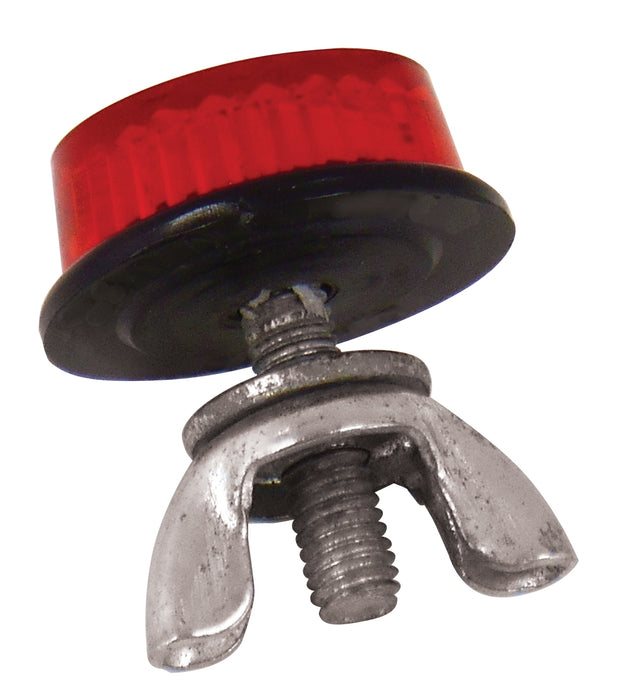 Universal Red Reflector Round W Wing Nut 20Mm Round Bolt On Pack Of 4