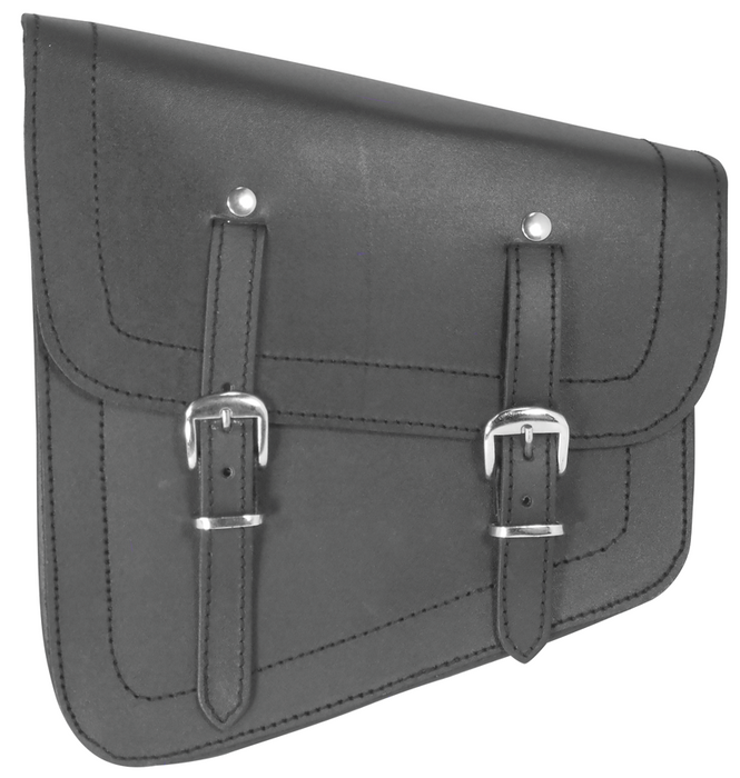 Left Side Swingarm Bag Use On Softail Or Rigid Frame Black With 2 Buckle Straps
