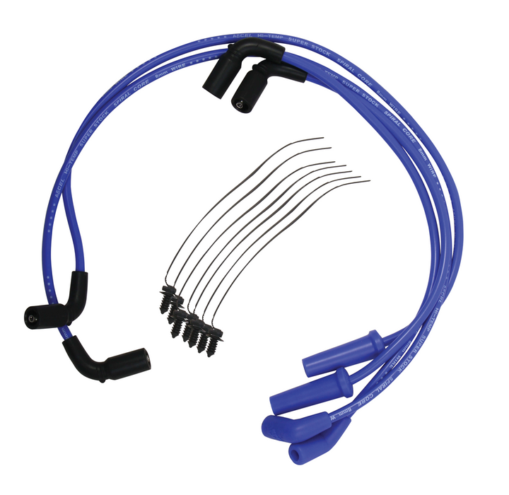 Spark Plug Wires Accel Stainless Steel 8Mm M8 Touring Models 2017 / 18 Stainless Conductor Blue