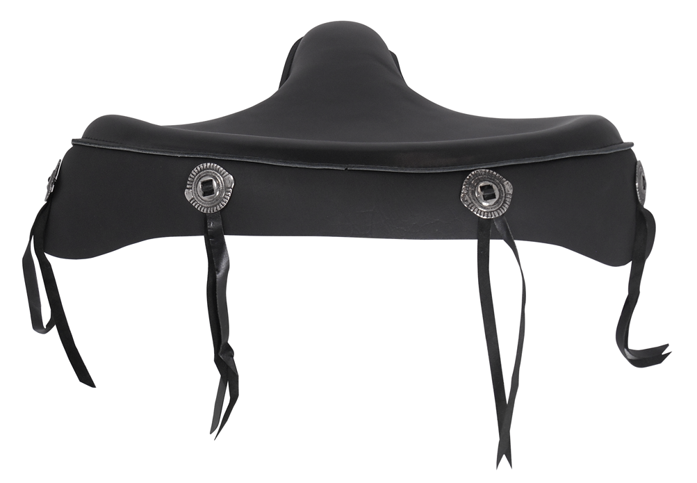 Police Style Solo Seat Black Leather W / Steel Pan Foam Padding W / Skirt