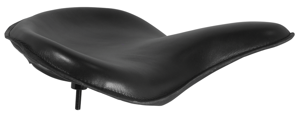 Police Style Solo Seat No Skrt Black Leather W / Steel Pan Foam Padding W / Mount Hrdw