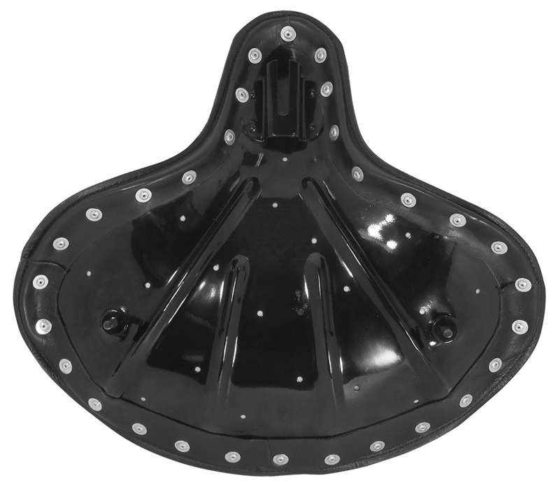 Police Style Solo Seat No Skrt Black Leather W / Steel Pan Foam Padding W / Mount Hrdw