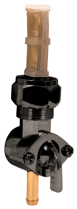Fuel Valve HD 1975 / 2006 1 / 4" Line Straight Outlet Black 22Mm Female Thread HD#62168-81