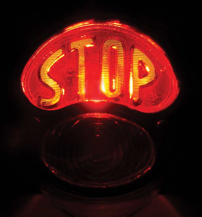 Taillight Model A "Stop" Stainless Steel Bulb Style