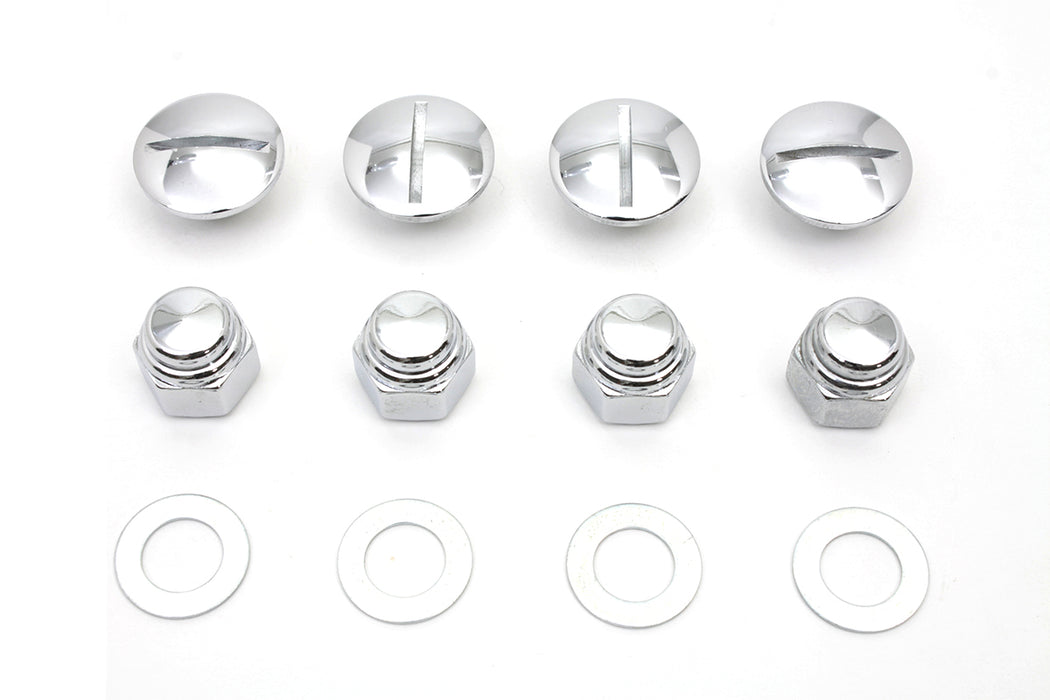 Rocker Arm Slotted Chrome Cover Plug Kit 1971 / 1984 FL 1971 / 1984 FX 1979 / 1983 FLT 1982 / 1983 FXR 1957 / 1985 XL