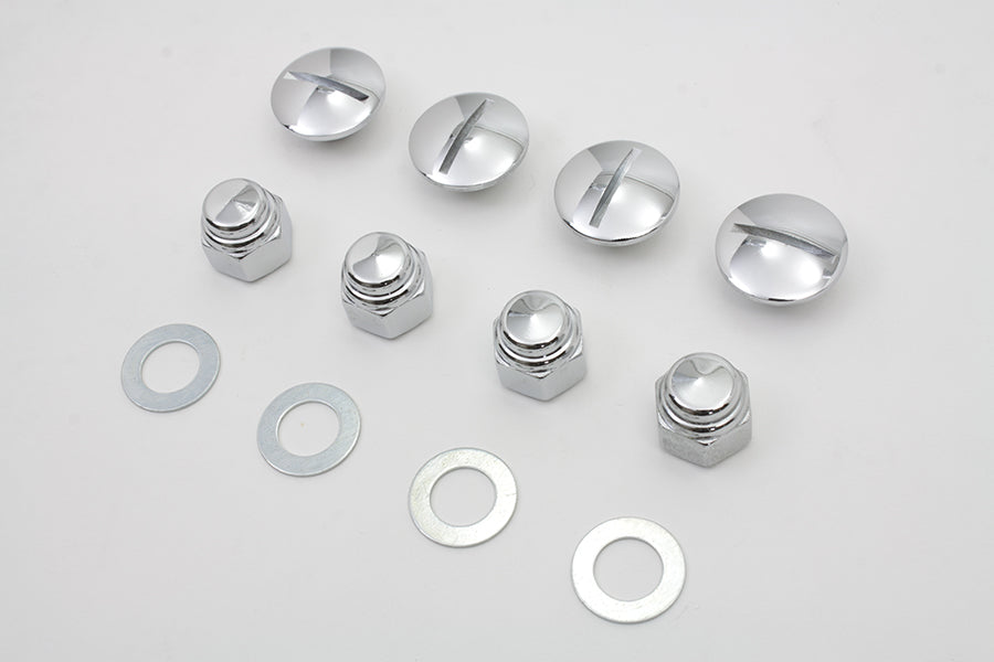 Rocker Arm Slotted Chrome Cover Plug Kit 1971 / 1984 FL 1971 / 1984 FX 1979 / 1983 FLT 1982 / 1983 FXR 1957 / 1985 XL