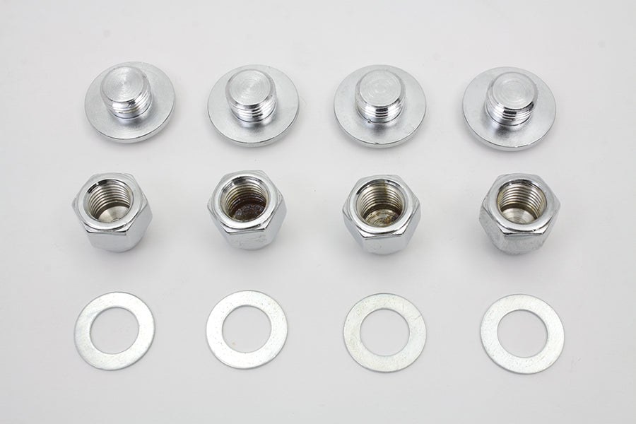 Rocker Arm Slotted Chrome Cover Plug Kit 1971 / 1984 FL 1971 / 1984 FX 1979 / 1983 FLT 1982 / 1983 FXR 1957 / 1985 XL