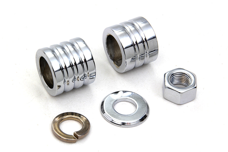 Front Axle Spacer Kit Groove Style Chrome 2000 / 2006 FXST Front Fitment2000 / 2006 FXDWG Front Fitment