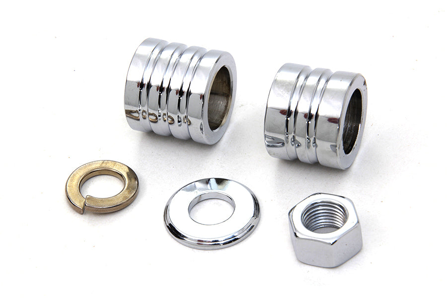 Front Axle Spacer Kit Groove Style Chrome 2000 / 2006 FXST Front Fitment2000 / 2006 FXDWG Front Fitment