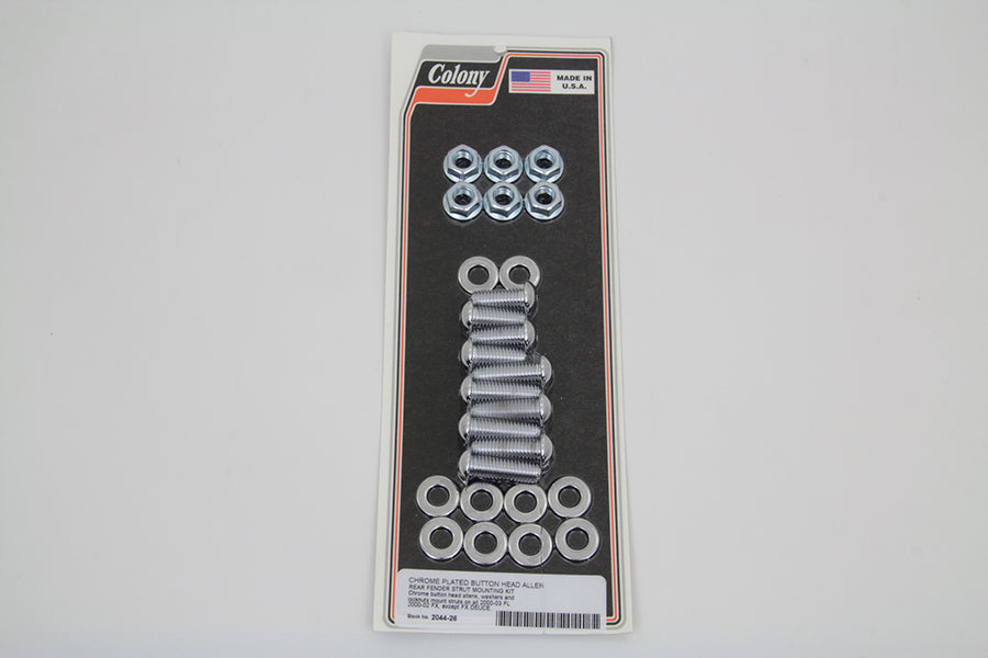 Rear Fender Strut Bolt Kit Chrome 2000 / 2002 FXST 2000 / 2003 FLST