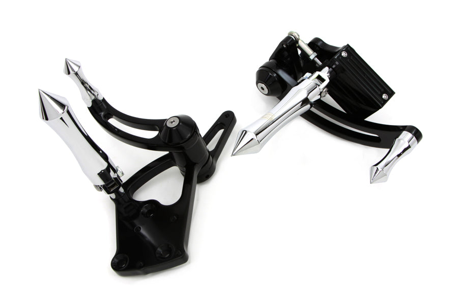 Black Billet Extended Forward Control Set 0 /  Custom application with 2000-up mounting holes