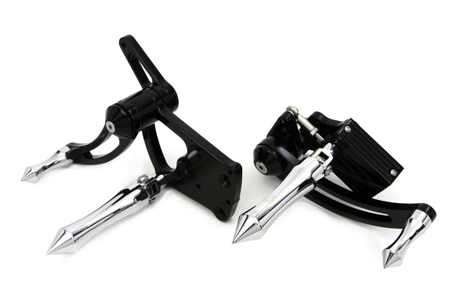 Black Billet Extended Forward Control Set 0 /  Custom application with 2000-up mounting holes