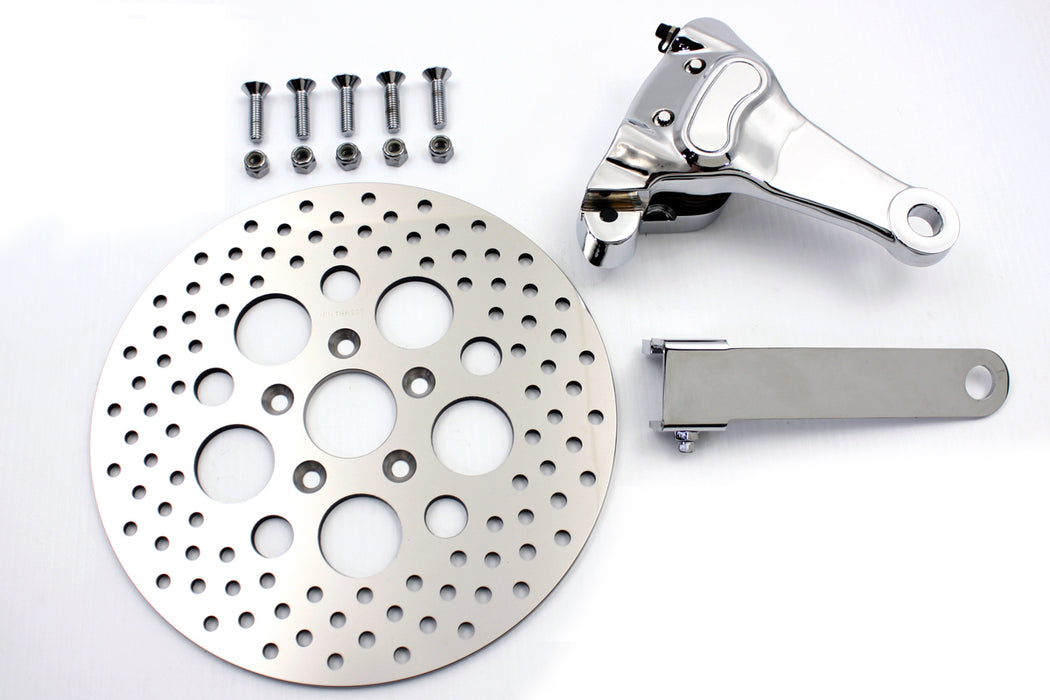 Chrome Rear 4 Piston Caliper and 11-1/2" Disc Kit 1987 / 1999 XL