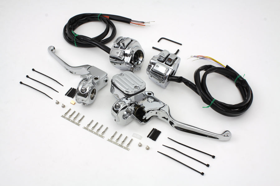 Chrome Handlebar Control Kit 1996 / 2006 FXST 1996 / 2006 FLST 1996 / 2006 FXD 1996 / 2003 XL