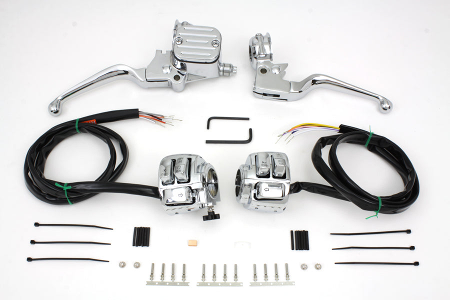 Chrome Handlebar Control Kit 1996 / 2006 FXST 1996 / 2006 FLST 1996 / 2006 FXD 1996 / 2003 XL