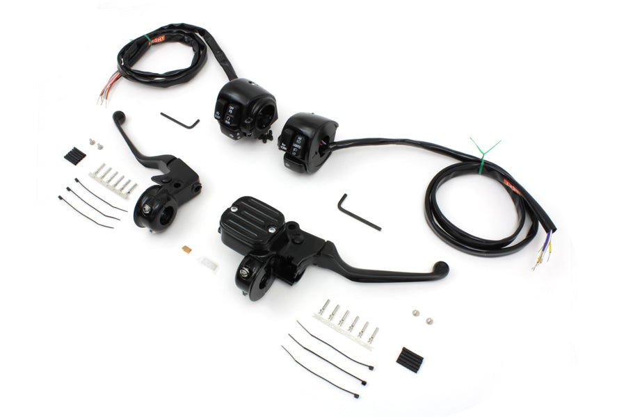 Handlebar Control Kit Black 1996 / 2006 FXST 1996 / 2006 FLST 1996 / 2006 FXD 1996 / 2003 XL