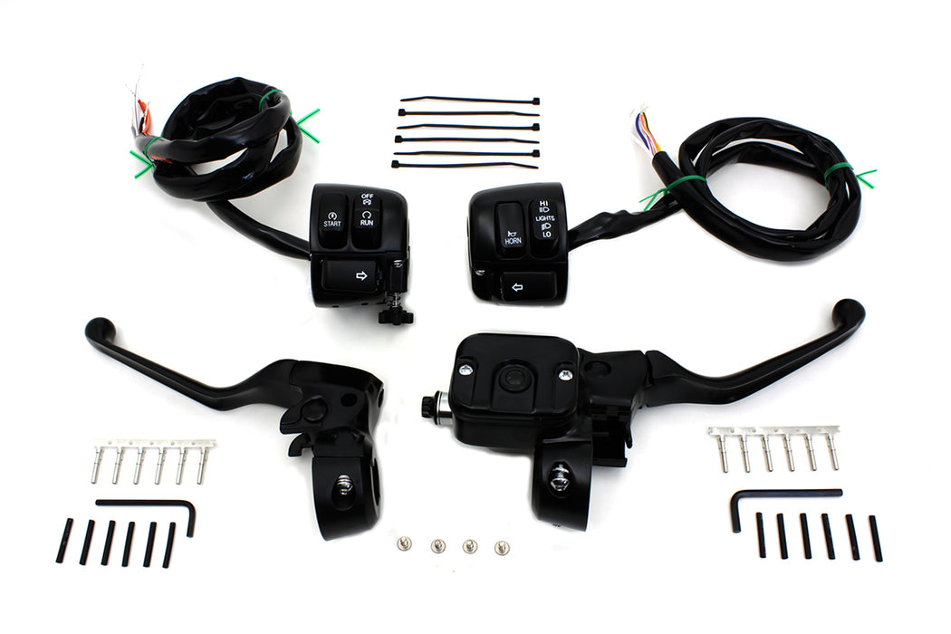 Smooth Contour Handlebar Control Kit Black 1996 / 2007 FLST 1996 / 2007 FXST 1996 / 2007 FXD 1996 / 2003 XL