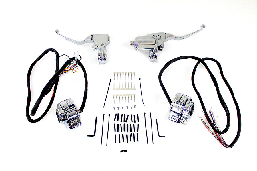 Chrome Handlebar Control Kit 2008 / 2013 FLHT 2008 / 2013 FLHR 2008 / 2013 FLHX