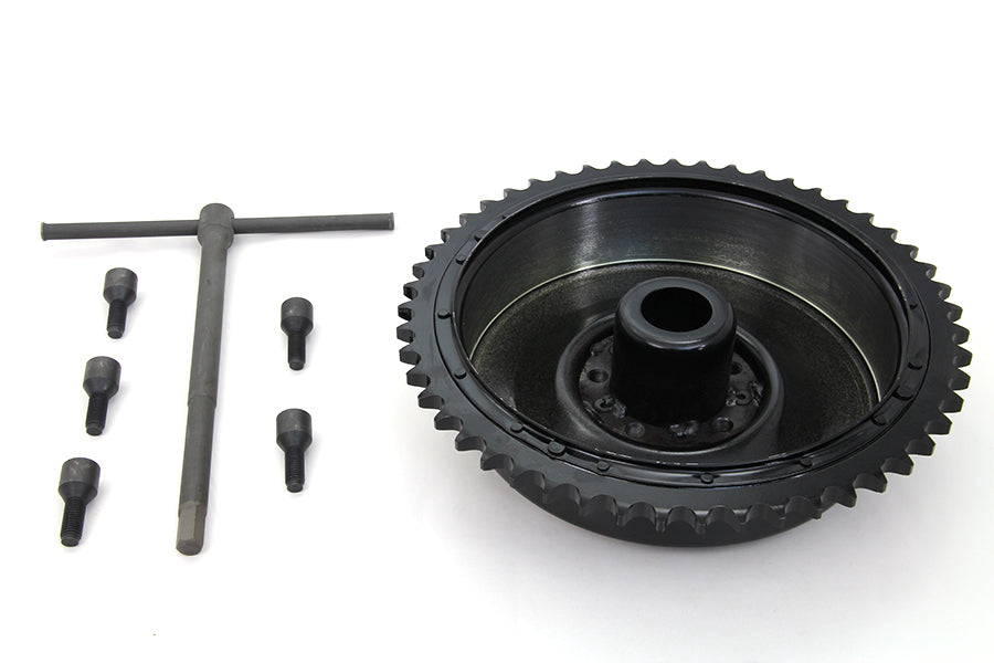 Rear Mechanical Brake Drum Black with Sprocket 1937 / 1948 UL 1936 / 1940 EL 1941 / 1957 FL