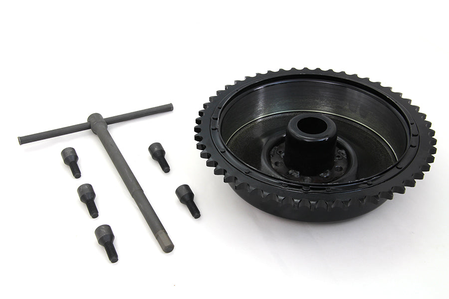 Rear Mechanical Brake Drum Black with Sprocket 1937 / 1948 UL 1936 / 1940 EL 1941 / 1957 FL