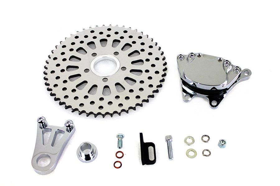 Chrome Rear 4 Piston Caliper and 10 Disc Sprocket 0 /  Custom application for 3/4 or 1" axle"