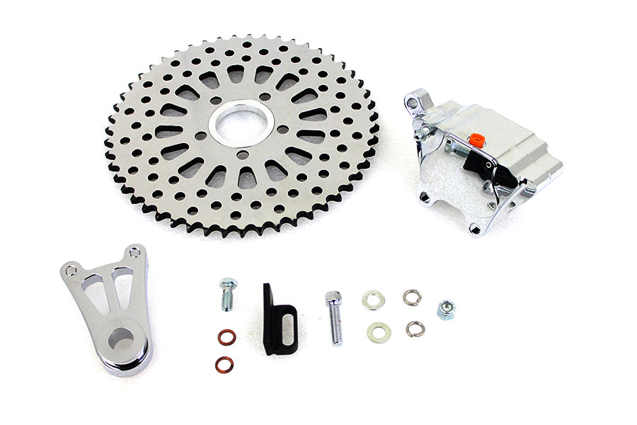 Chrome Rear 4 Piston Caliper and 10 Disc Sprocket 0 /  Custom application for 3/4 or 1" axle"
