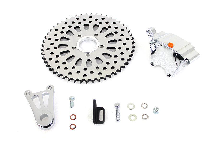 Chrome Rear 4 Piston Caliper and 10 Disc Sprocket 0 /  Custom application for 3/4 or 1" axle"