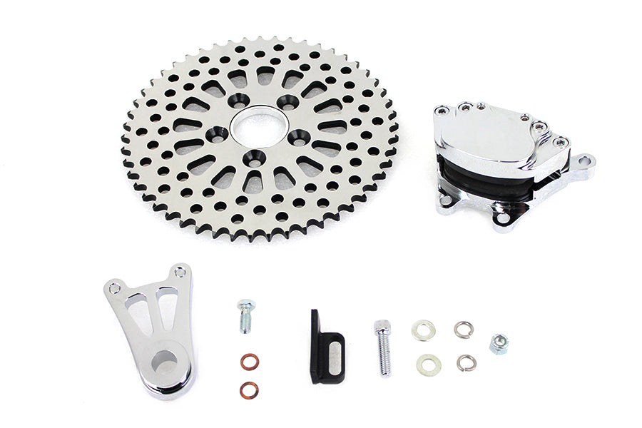 Chrome Rear 4 Piston Caliper and 10 Disc Sprocket 0 /  Custom application for 3/4 or 1" axle"