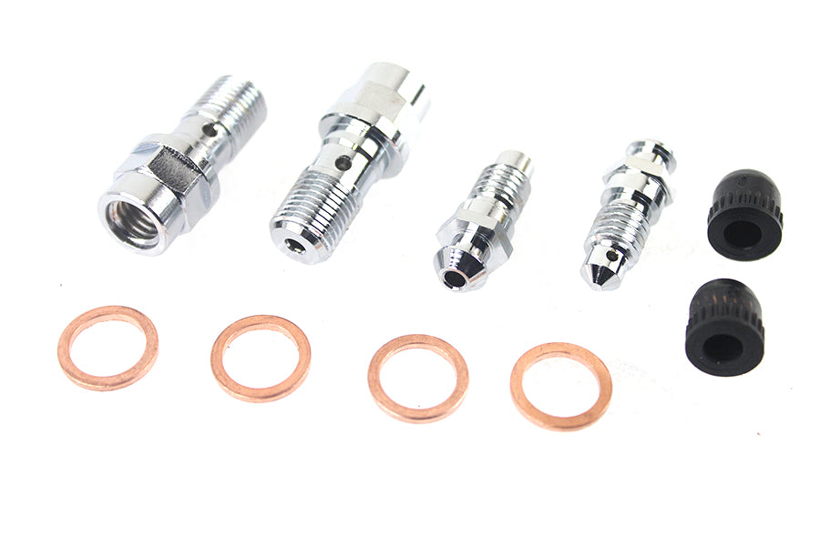 FLT Front Caliper Bleeder Screw Kit Chrome 2008 / UP FLT 2008 / UP FLHT 2008 / UP FLTR