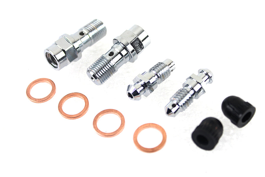 FLT Front Caliper Bleeder Screw Kit Chrome 2008 / UP FLT 2008 / UP FLHT 2008 / UP FLTR