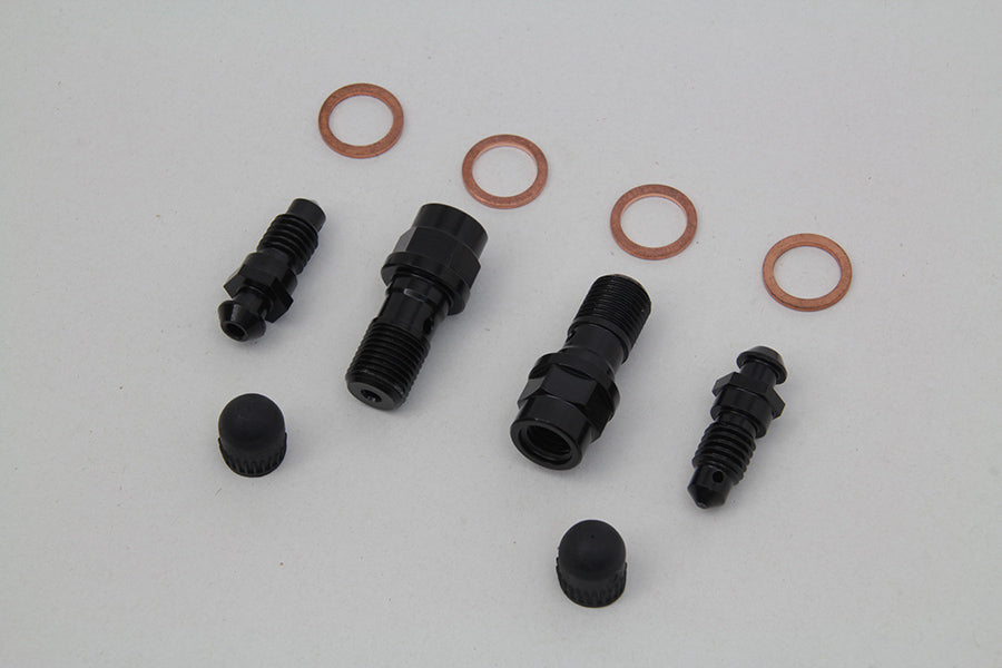 FLT Front Caliper Bleeder Screw Kit Black 2008 / UP FLT 2008 / UP FLHT 2008 / UP FLTR
