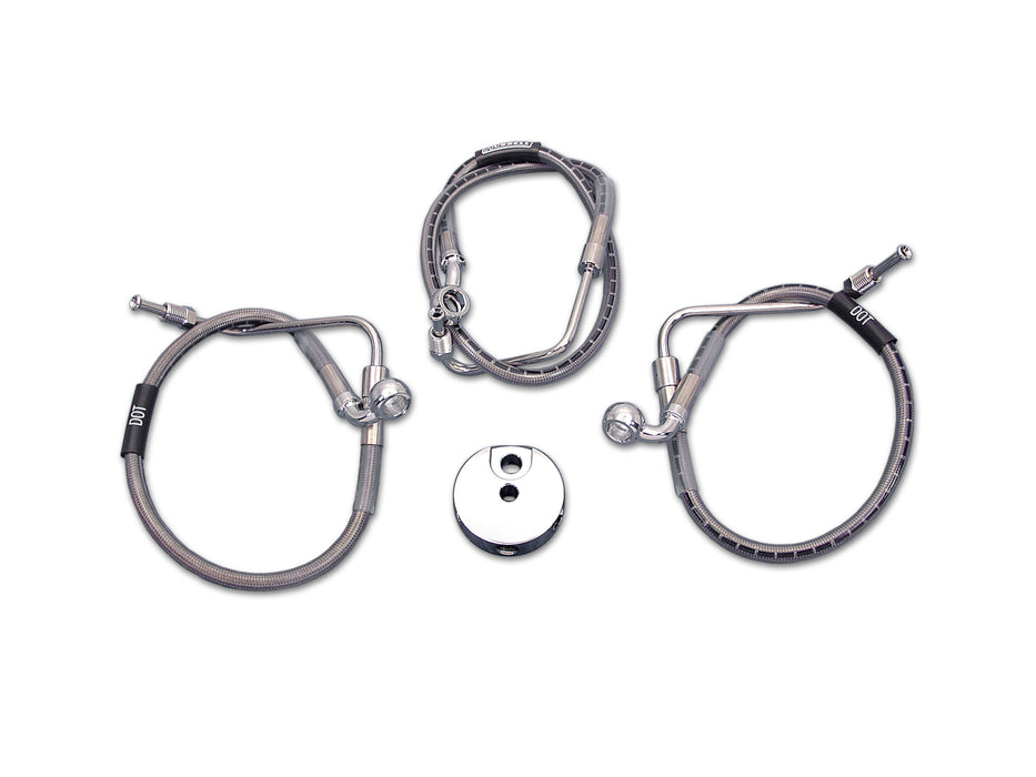 Stainless Steel Front Brake Hoses 25-1/4" and 16-1/8 1994 / UP FLHR 1994 / UP FLHRI
