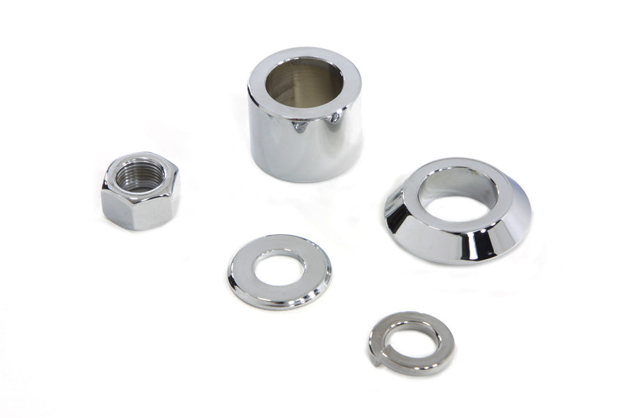 Front Axle Spacer Kit Smooth Style Chrome 2007 / UP FLSTC Front Fitment2007 / UP FLSTN Front Fitment