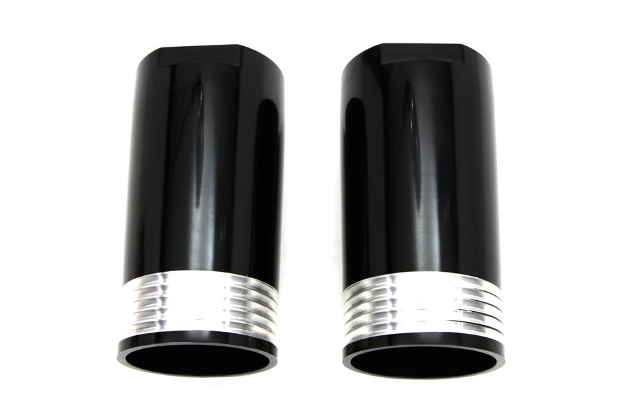 Black Fork Slider Cover Set Tapered Style 1949 / 1984 FL 1980 / 2013 FLT 1980 / 2013 FLT 1986 / UP FLST