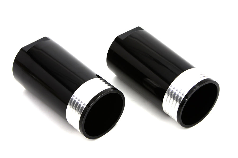 Black Fork Slider Cover Set Tapered Style 1949 / 1984 FL 1980 / 2013 FLT 1980 / 2013 FLT 1986 / UP FLST