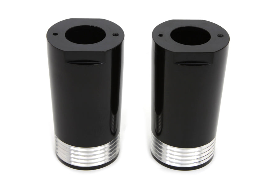 Black Fork Slider Cover Set Tapered Style 1949 / 1984 FL 1980 / 2013 FLT 1980 / 2013 FLT 1986 / UP FLST