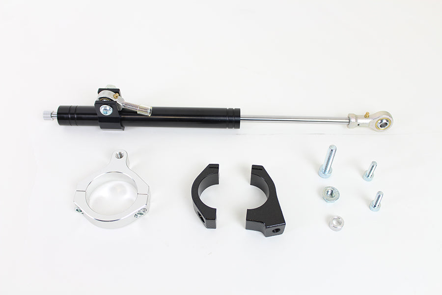 Black Fork Steering Damper Kit 2006 / 2017 FXD with 49mm Forks