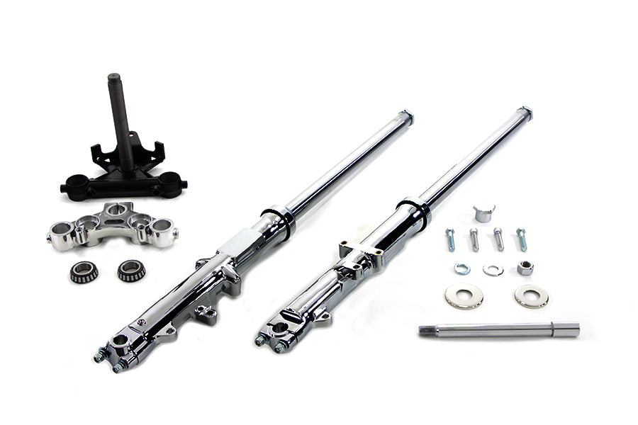 35mm Fork Assembly with Chrome Sliders Dual Disc 1977 / 1983 FXE