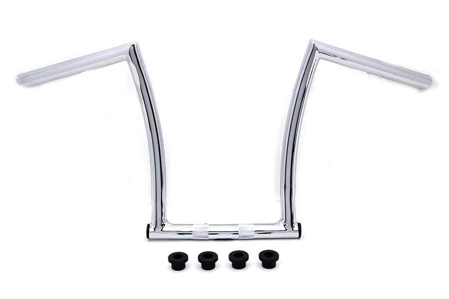 17" Chrome ChiZeled Z-Bar Handlebar with Indents 1980 / UP XL 1984 / 2017" FXST 1980 / UP FLT 1980 / UP FLT