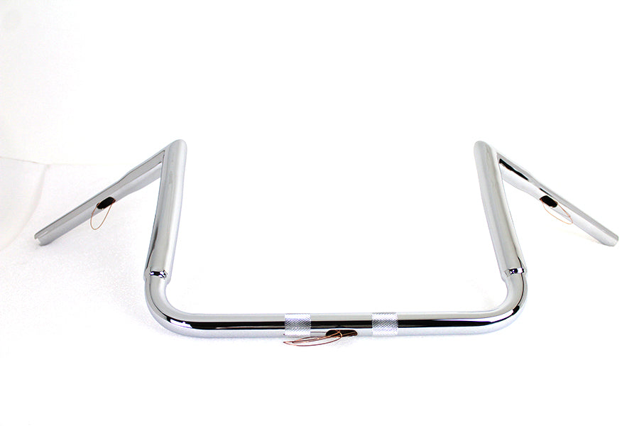 12" Chrome ChiZeled Z-Bar Handlebar without Indents 2014 / UP FLH 2014 / UP FLHX 2014 / UP FLHTCUTG 2014 / UP FLHTK