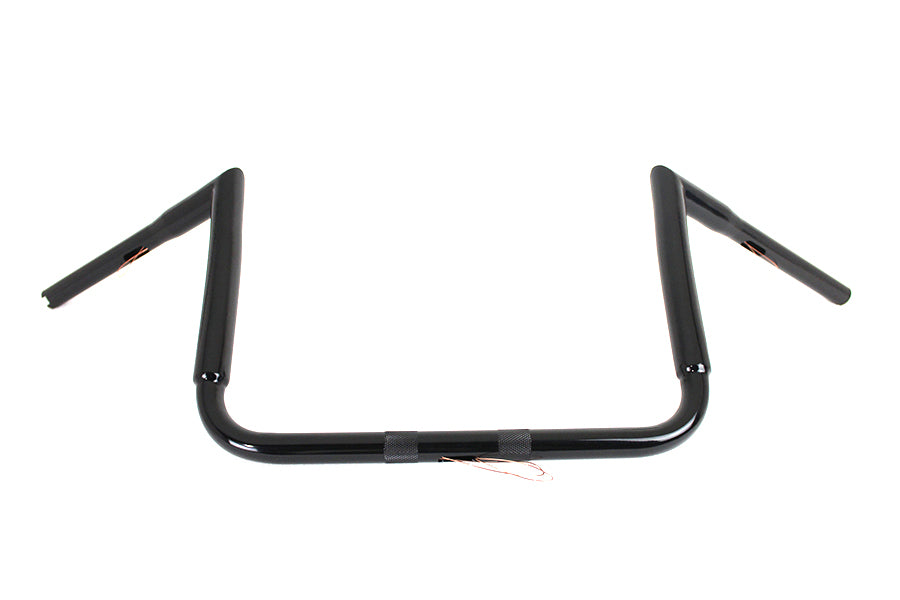 12" Black ChiZeled Z-Bar Handlebar without Indents 2014 / UP FLH 2014 / UP FLHX 2014 / UP FLHTCUTG 2014 / UP FLHTK