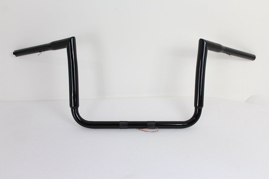 12" Black ChiZeled Z-Bar Handlebar without Indents 2014 / UP FLH 2014 / UP FLHX 2014 / UP FLHTCUTG 2014 / UP FLHTK