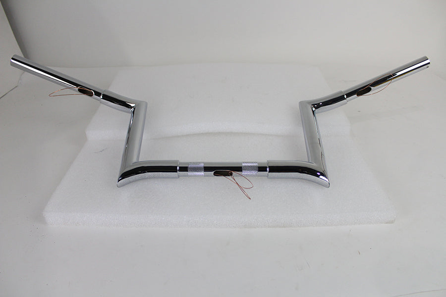 10" Chrome Z-Bar Handlebar with Indents 1982 / 1984 FL 1982 / 1984 FX 1985 / UP XL 1986 / 2017 FLST 1984 / 2017 FXST 1991 / 2017 FXD 1984 / 1994 FXR