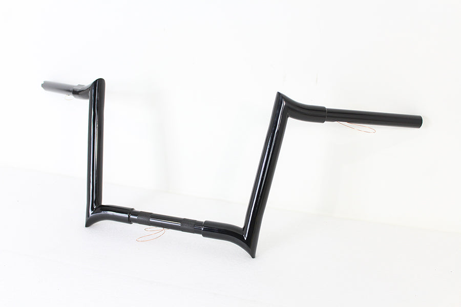 12" Black Z-Bar Handlebar with Indents 1982 / 1984 FL 1982 / 1984 FX 1985 / UP XL 1986 / 2017 FLST 1984 / 2017 FXST 1991 / 2017 FXD 1984 / 1994 FXR