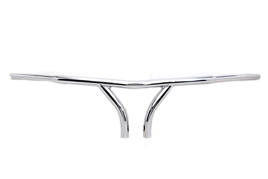 10" Chrome Curved Riser Handlebar with Indents 1986 / 2013 FLH